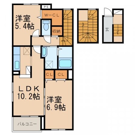 紀伊中ノ島駅 徒歩23分 3階の物件間取画像